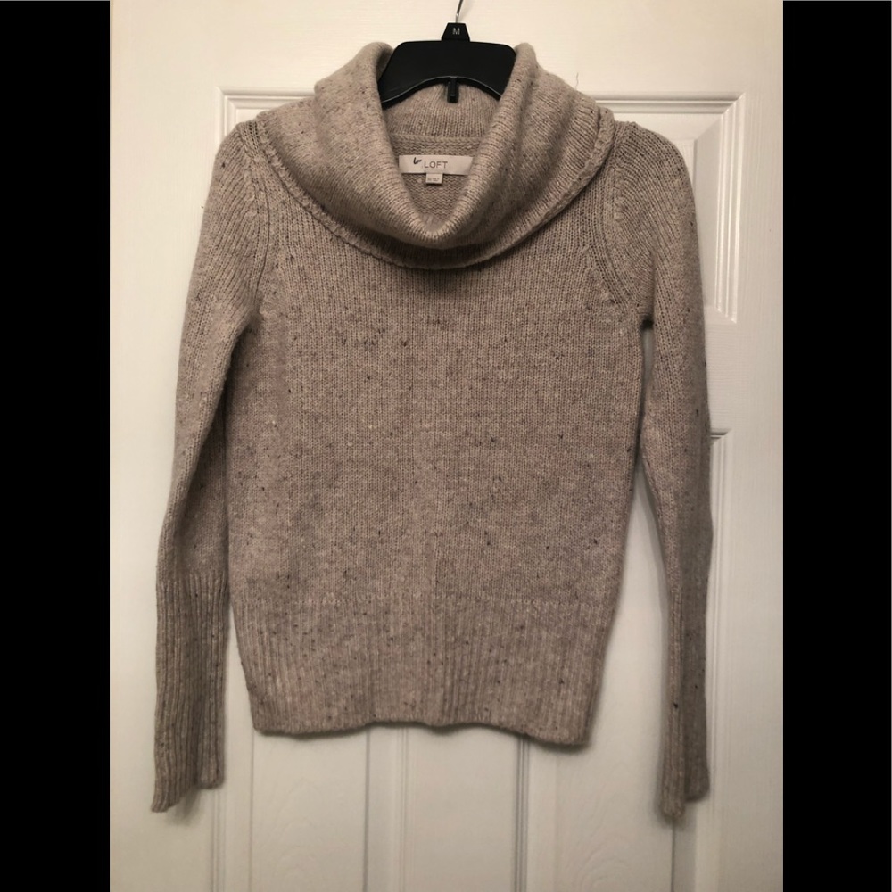 Loft Cowl Neck Sweater-Tan